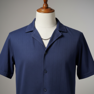 Camp collar button down shirt Navy